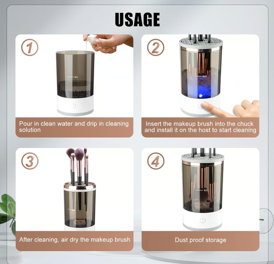 CleanSpin Pro - Electric Makeup Brush Cleaner, Dryer & Storage